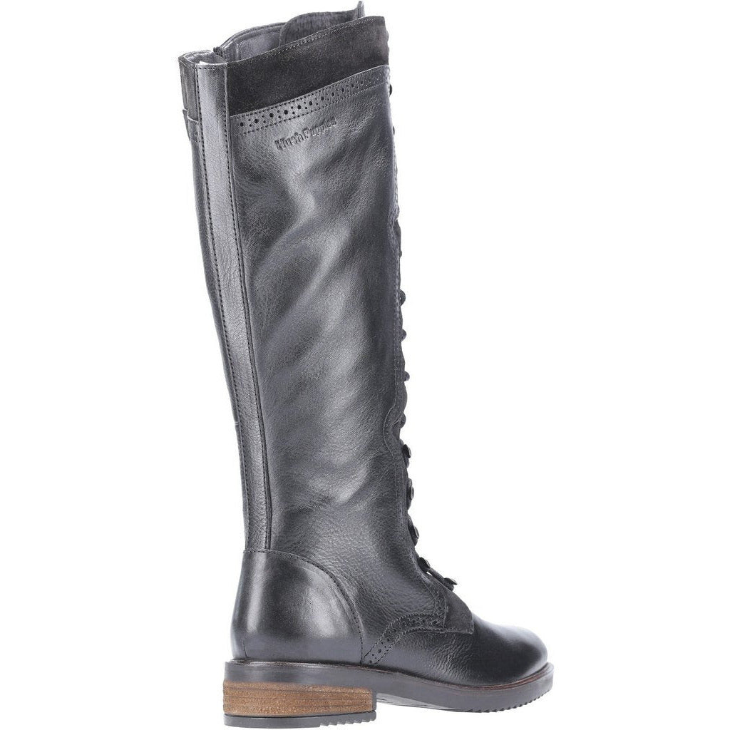 Hush Puppies KNEE HIGH BOOT Rudy BLACK Leather Lace up