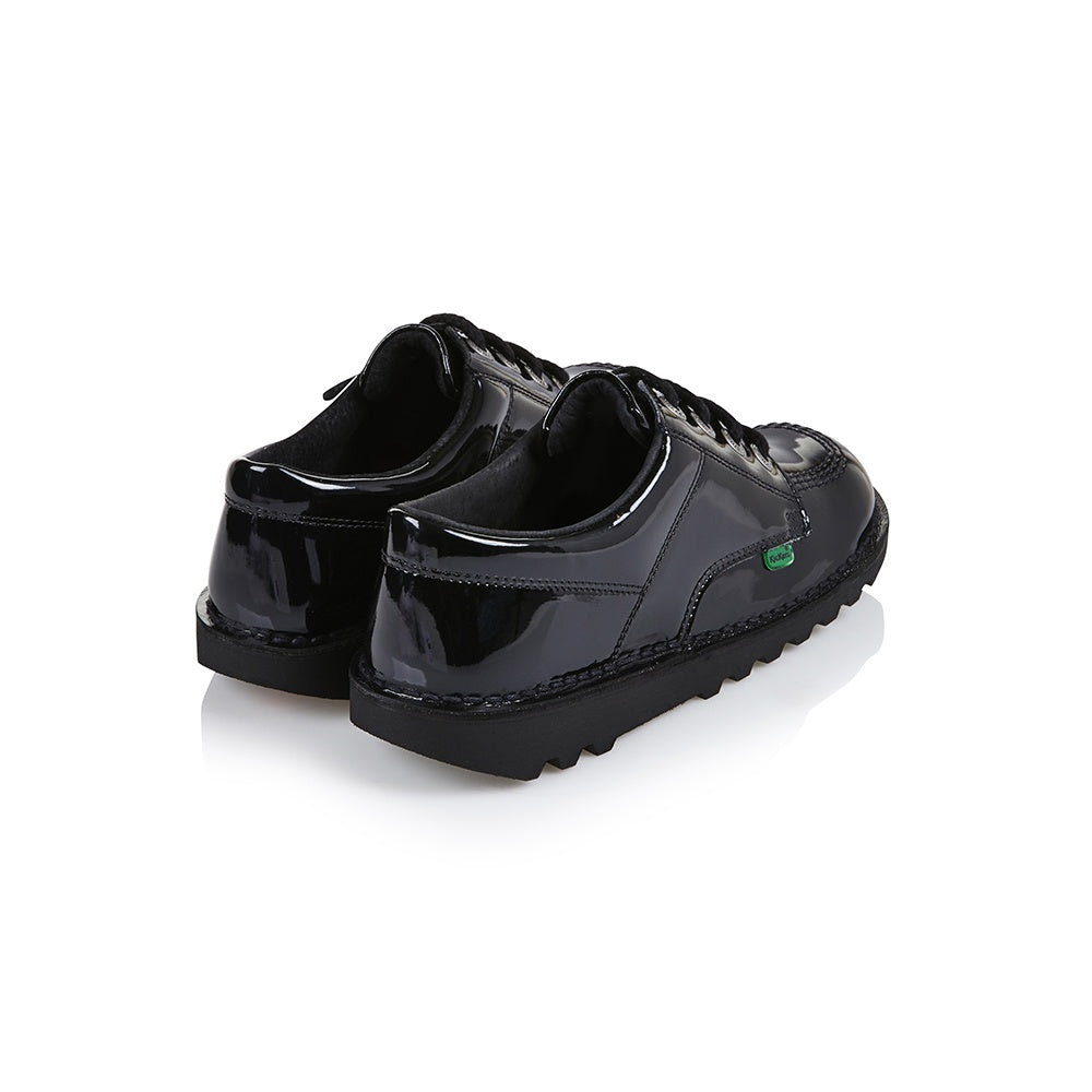 Kickers Classic Kick Lo Teen Shoe BLACK Patent Leather