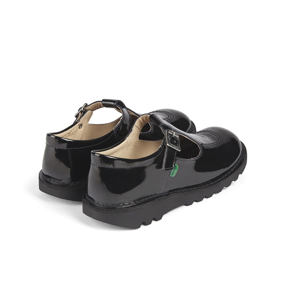 Kickers Kick T classic T Bar shoe 31-39 BLACK Patent