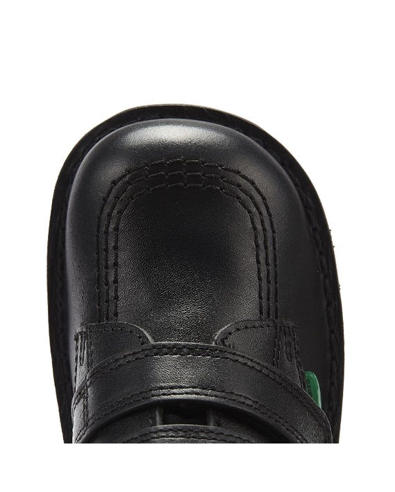 Kickers KICK LO VEL Black Leather Infants Touch Fastening Shoe