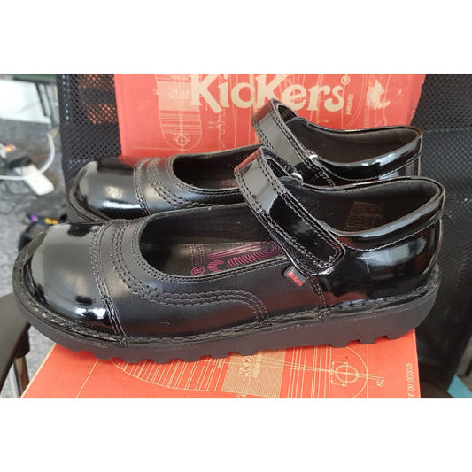 Kickers KICK POP Black Leather Bar Shoe