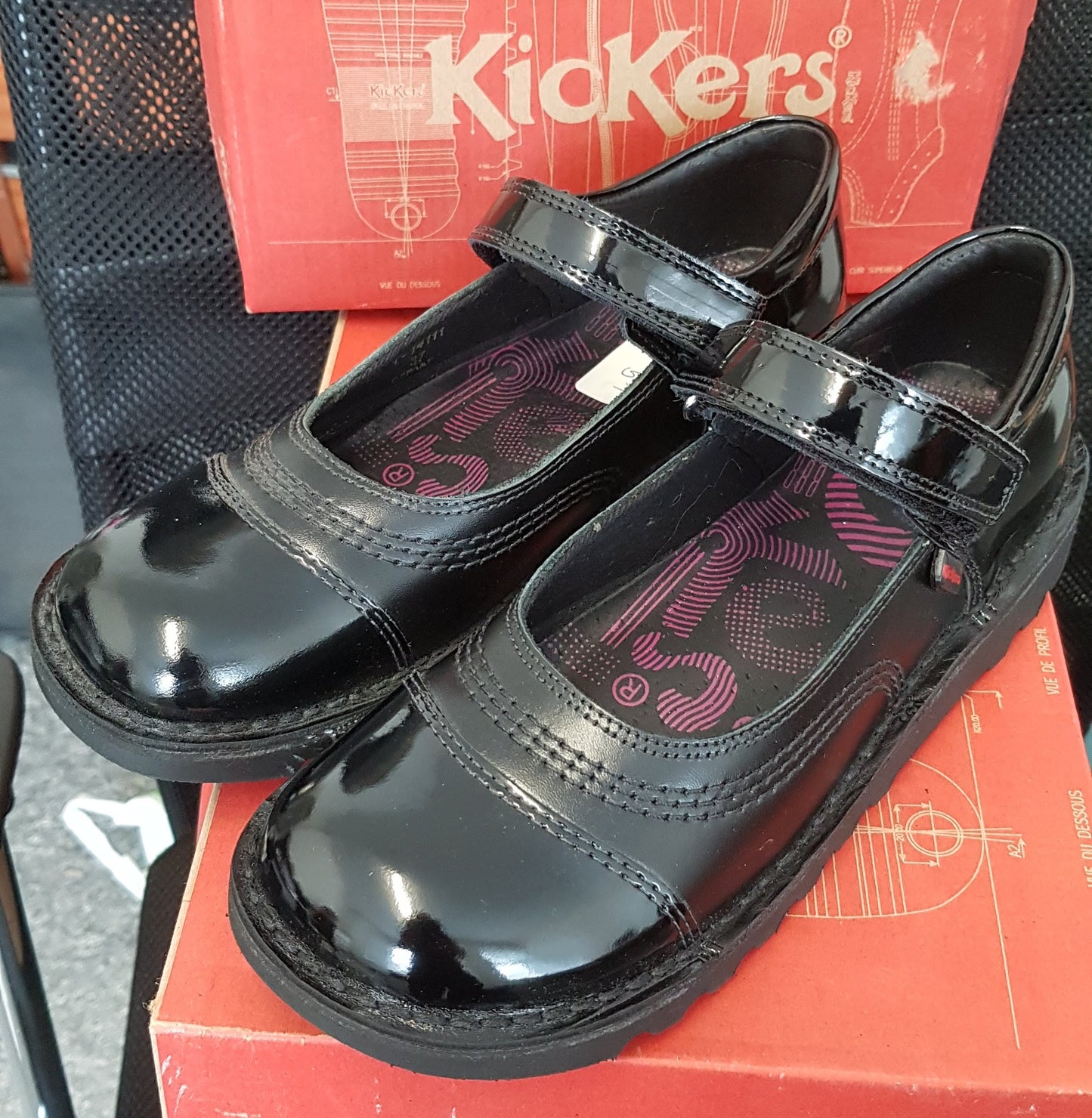 Kickers KICK POP Black Leather Bar Shoe