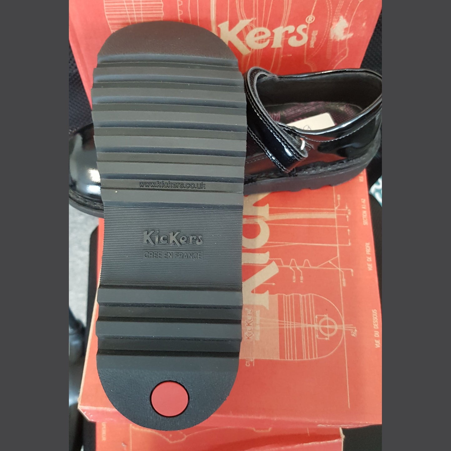 Kickers KICK POP Black Leather Bar Shoe