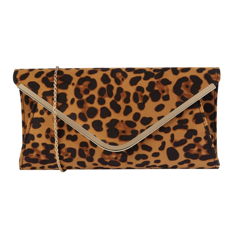 Leopard print envelope outlet clutch