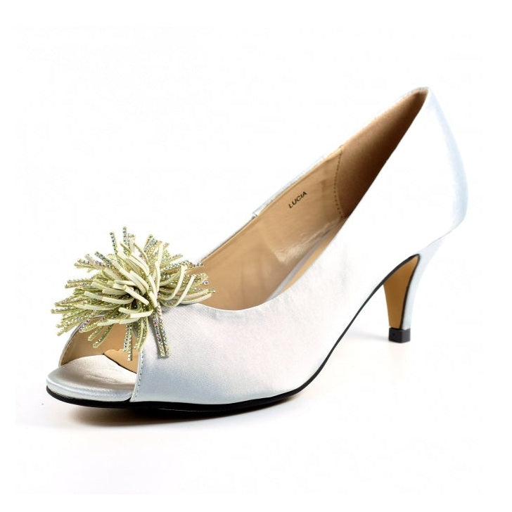 Lunar Lucia Occasion Wear Silver Court Shoe FLR040