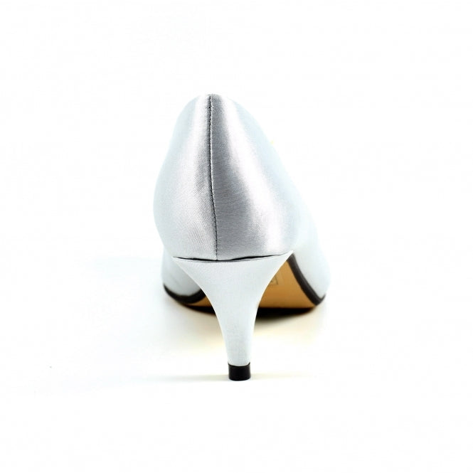 Lunar Lucia Occasion Wear Silver Court Shoe FLR040