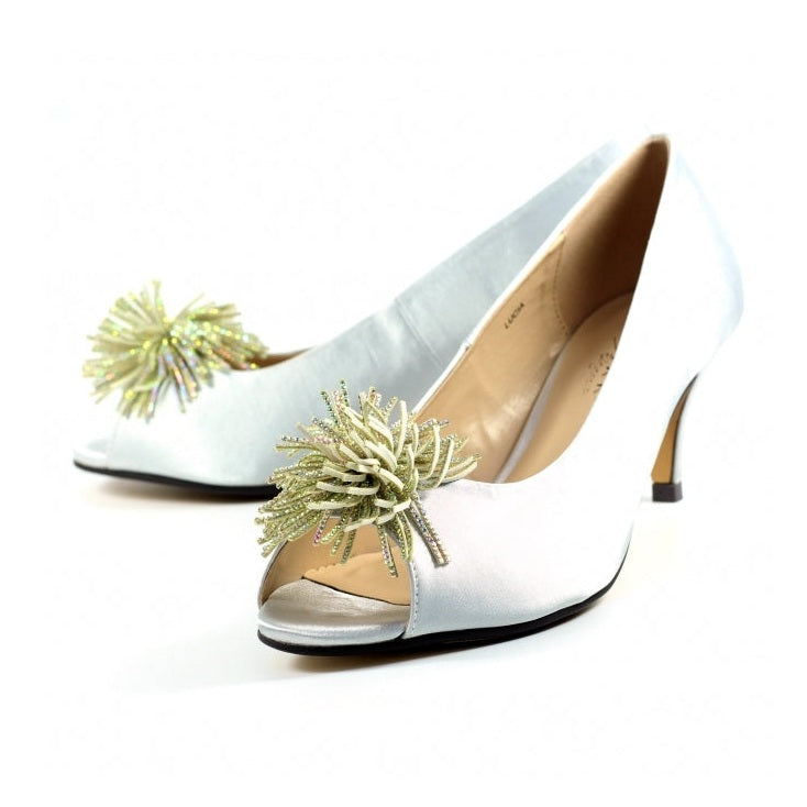 Lunar Lucia Occasion Wear Silver Court Shoe FLR040