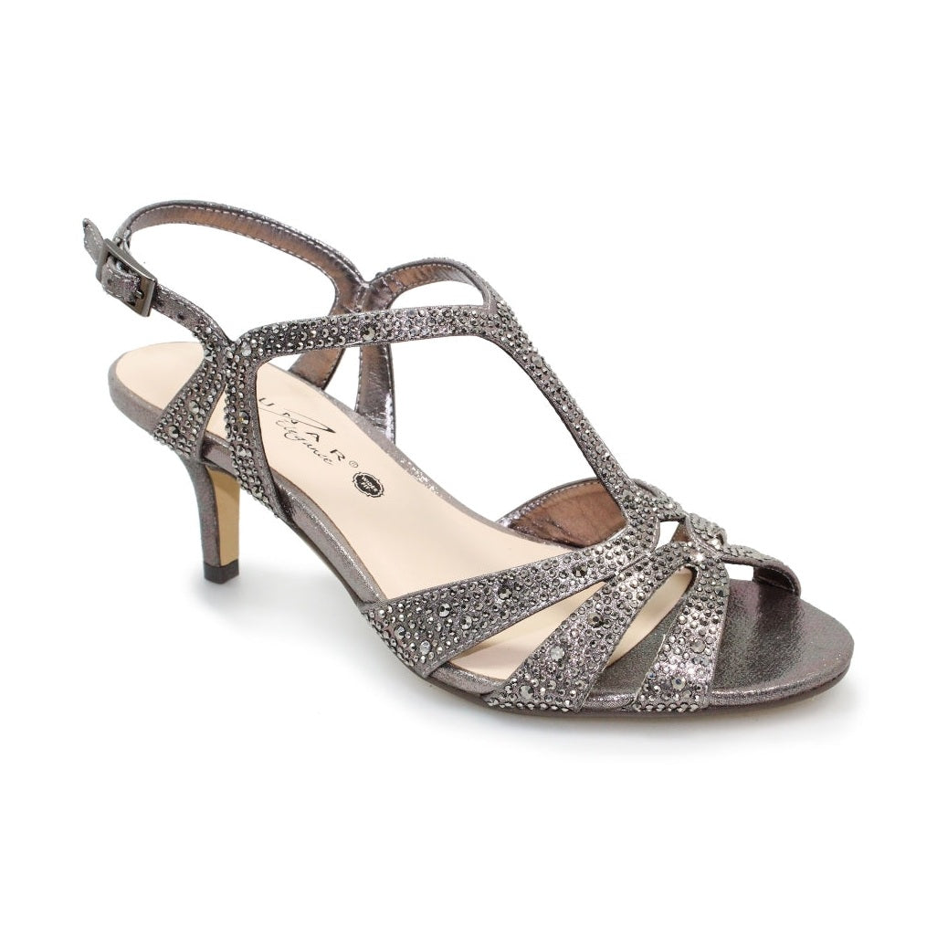 LUNAR FRANCIE Occasion Wear DRESS SANDAL WIDER FIT FLR524 PW Pewter