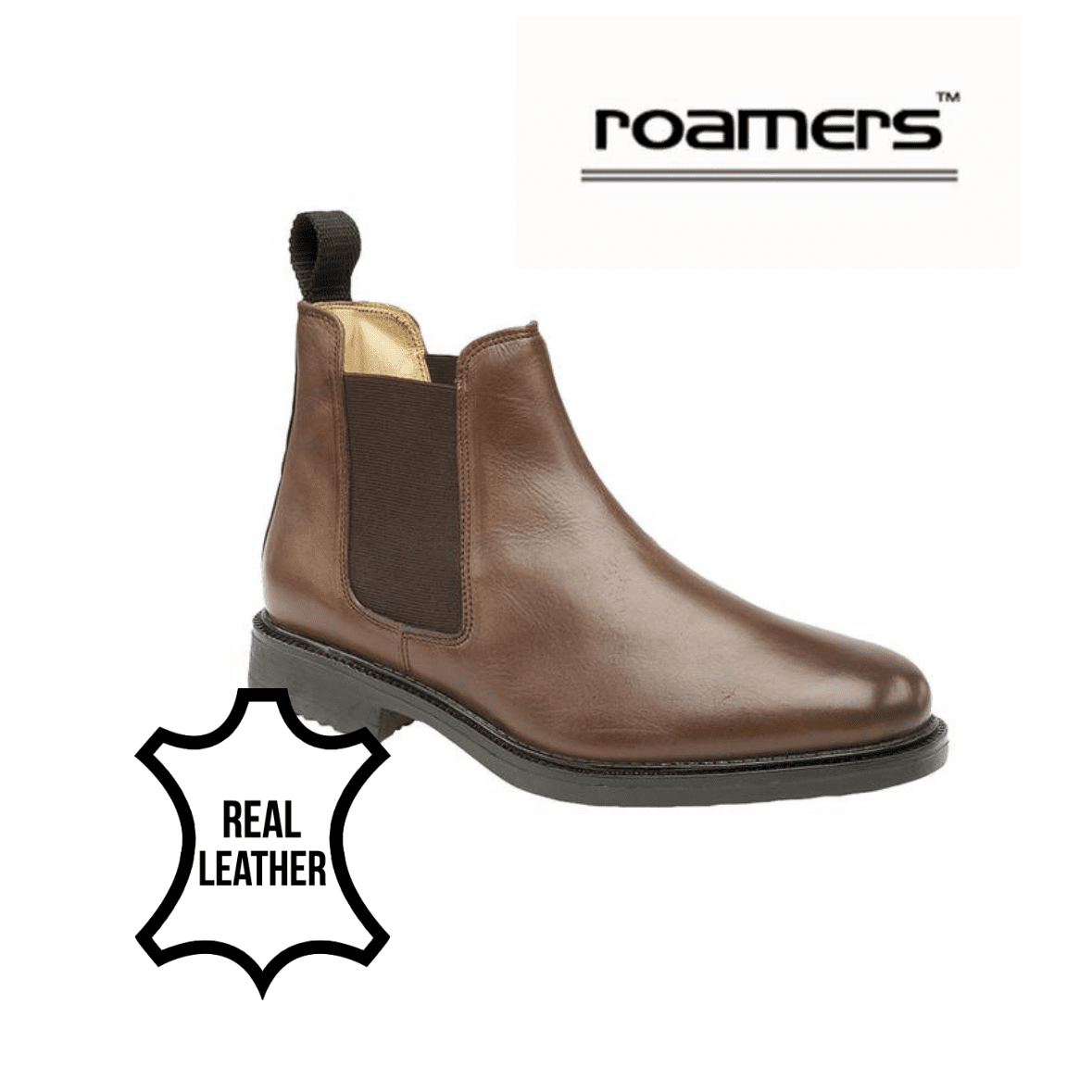 Roamers BROWN Leather Chelse Boots M278B