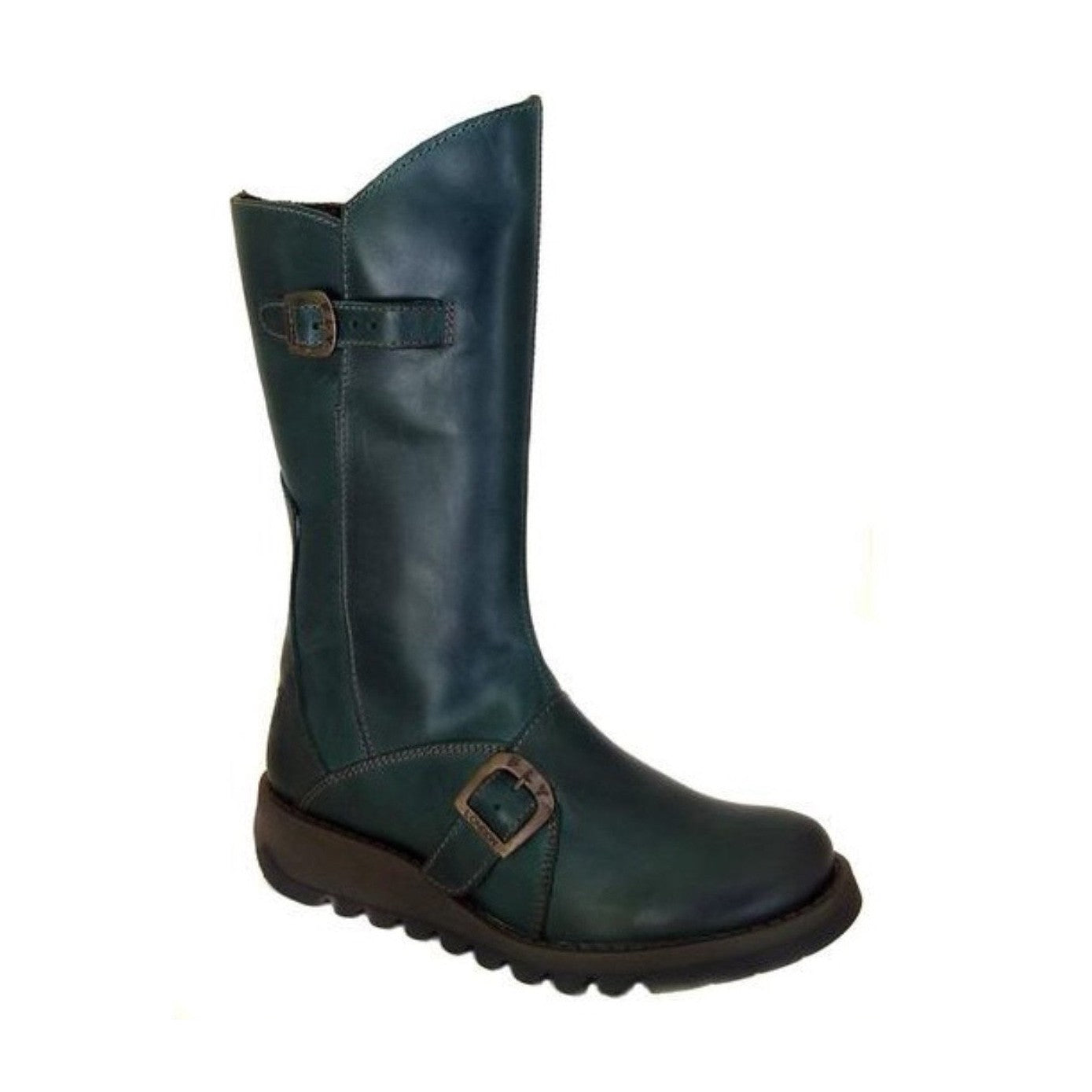 Fly London Mid Calf Boot MES 2 Petrol Leather