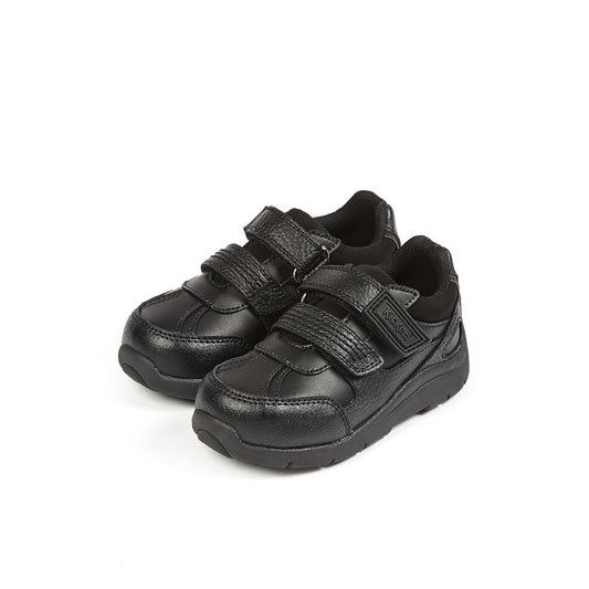 Kickers Infants BLACK Leather MOAKIE REFLEX Touch fastening strap shoe
