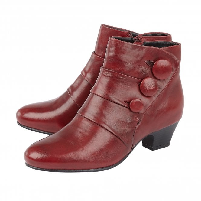 Lotus Ankle Boot Prancer RED