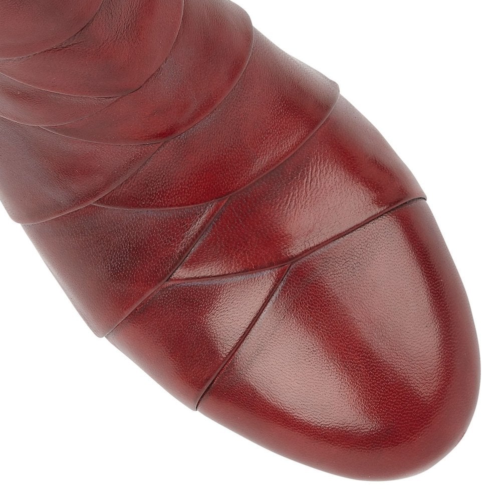 Lotus Ankle Boot Tara Red Leather with Zip