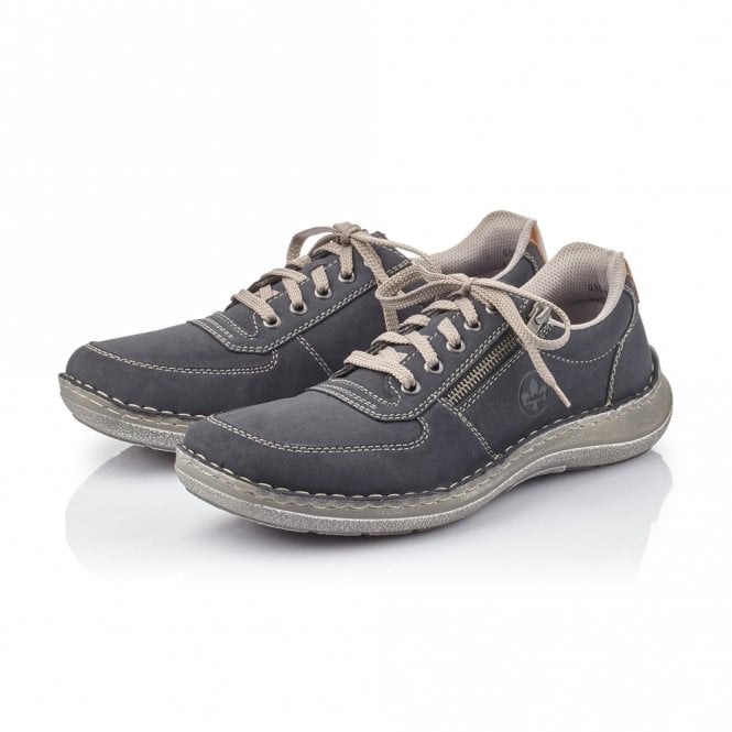 Rieker Men's Casual shoe with Lace and Zip 03030-14 NAVY