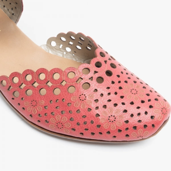 Rieker Bar Shoe 43753-33 Red Leather
