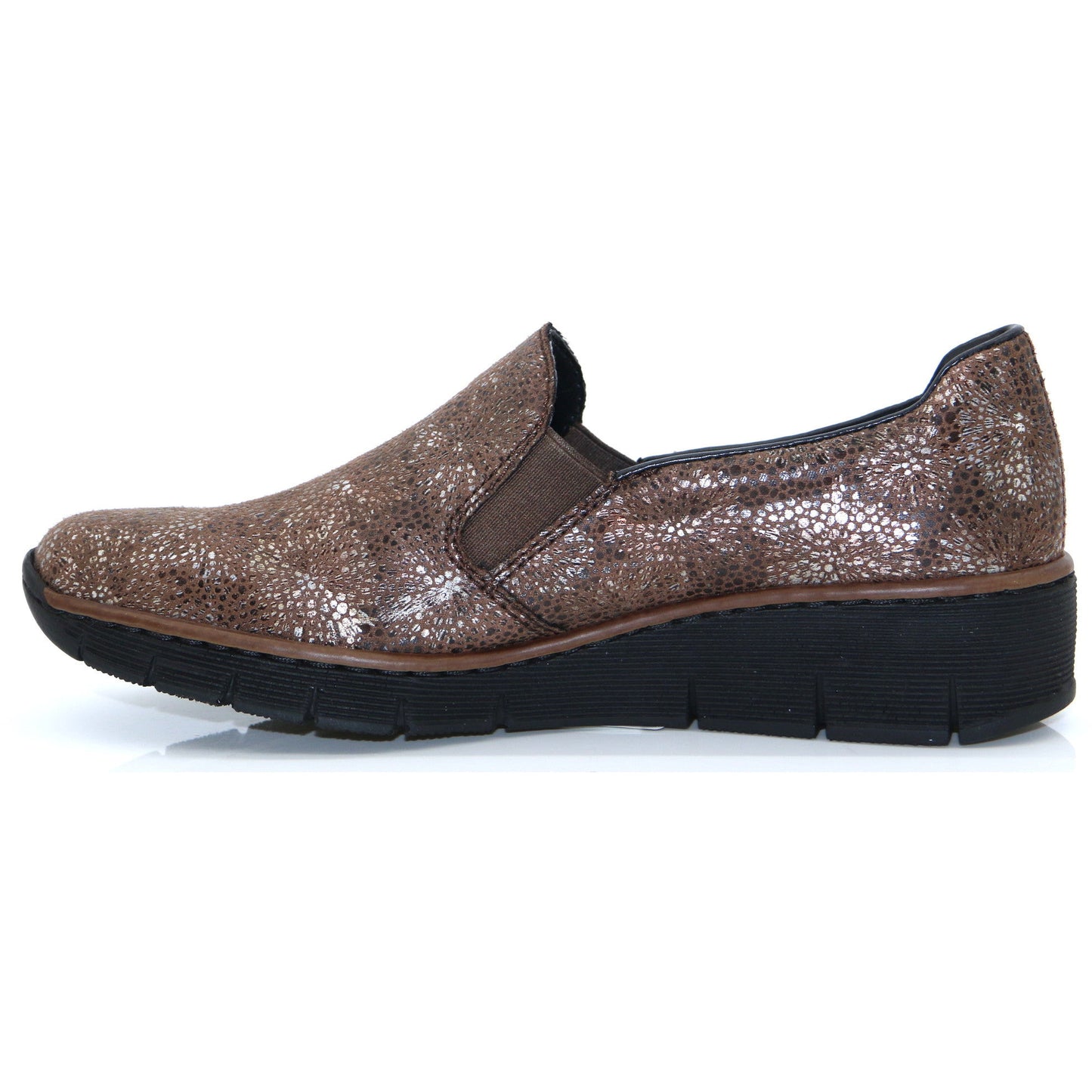 Rieker Slip on Shoe 53766-24 BROWN Print