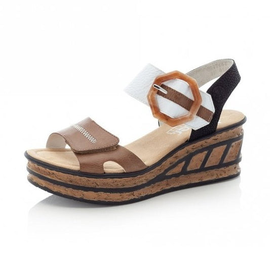 Rieker Wedge Sandal 68176-64 CREAM