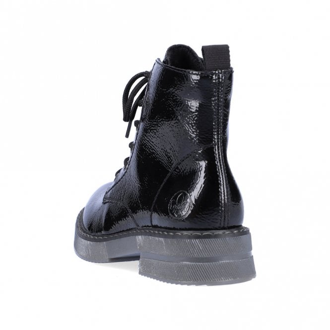 Rieker Ankle Boot 72010-00 BLACK PAT Lace up Boot