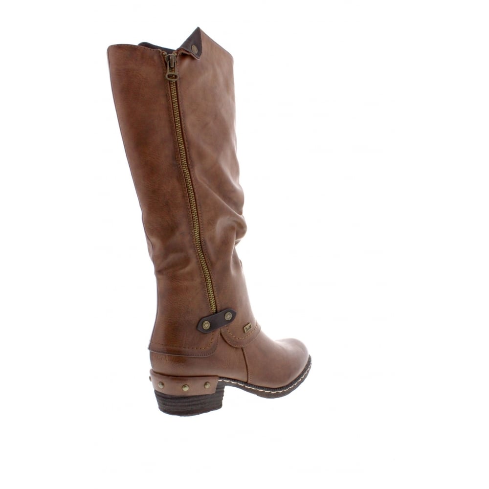 RIEKER Long Boot Brown with zip 93655-26