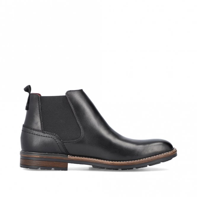 Rieker Men's BLACK Leather Boot 1360-00