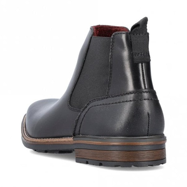 Rieker Men's BLACK Leather Boot 1360-00