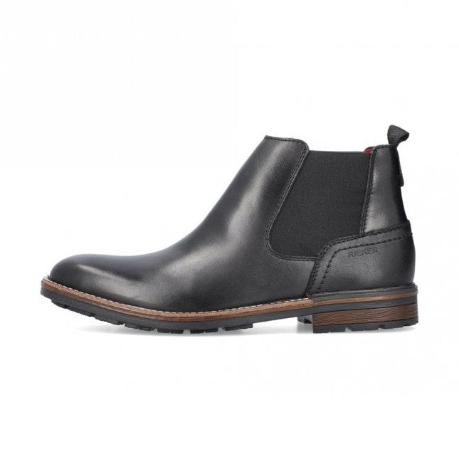 Rieker Men's BLACK Leather Boot 1360-00