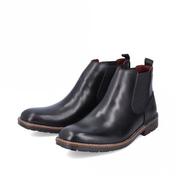 Rieker Men's BLACK Leather Boot 1360-00