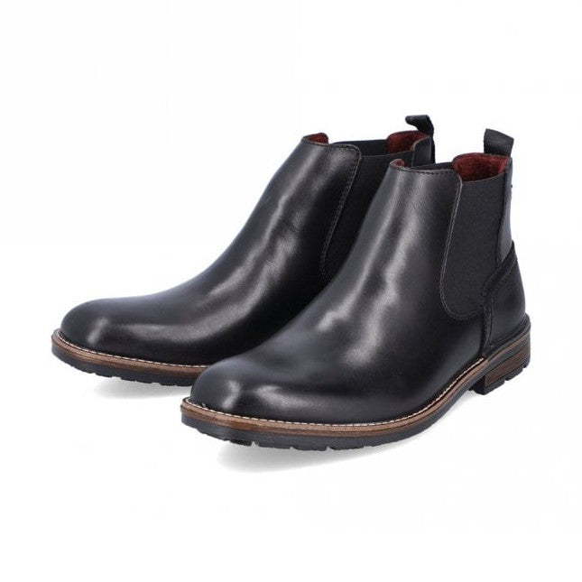 Rieker Men's BLACK Leather Boot 1360-00