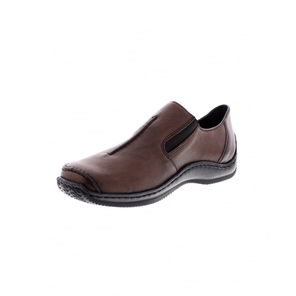 Rieker SHOE BROWN LEATHER SLIP ON L1751-25