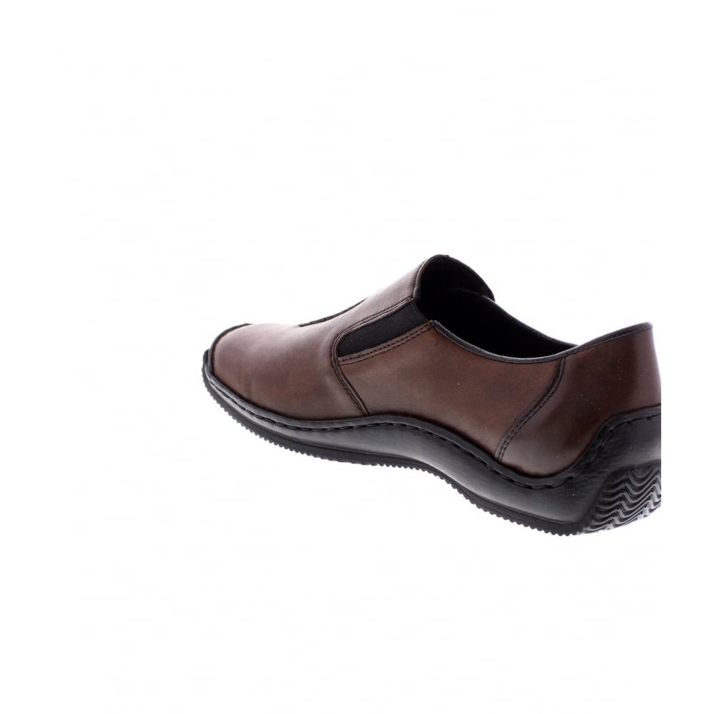 Rieker SHOE BROWN LEATHER SLIP ON L1751-25