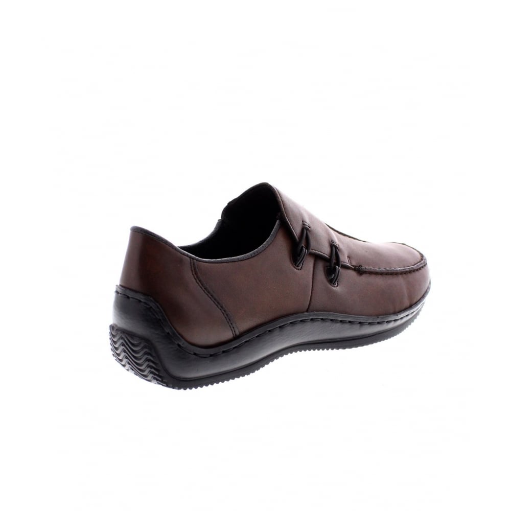 Rieker SHOE BROWN LEATHER SLIP ON L1751-25