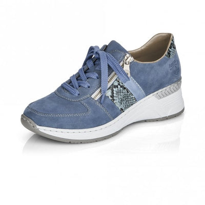 Rieker Trainer with Lace and Zip N4321-11 SKY