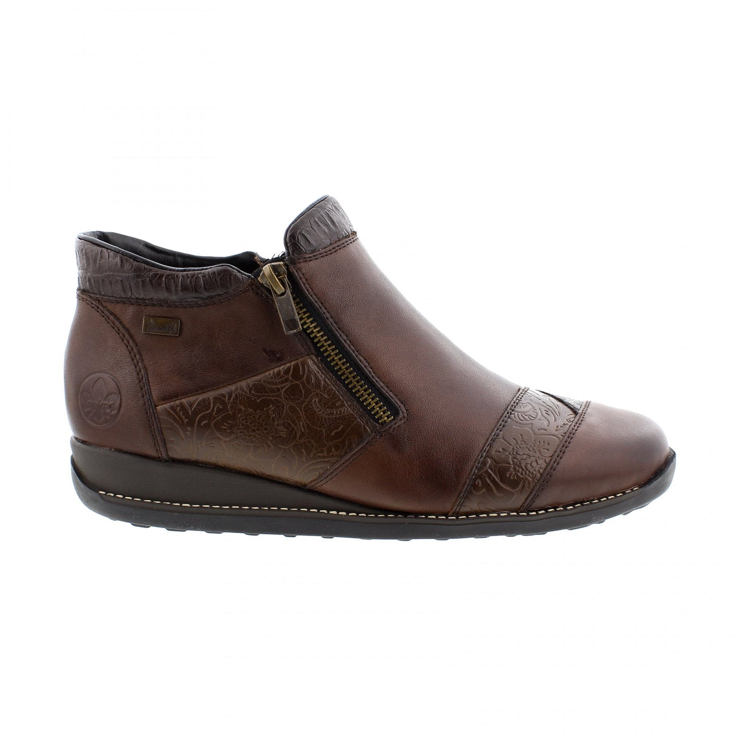 Rieker Ankle boot with twin zips 44281-25 BROWN