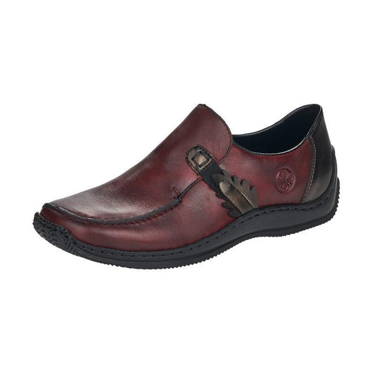 Rieker Lady's slip-on Leather shoe L1759-30 wine