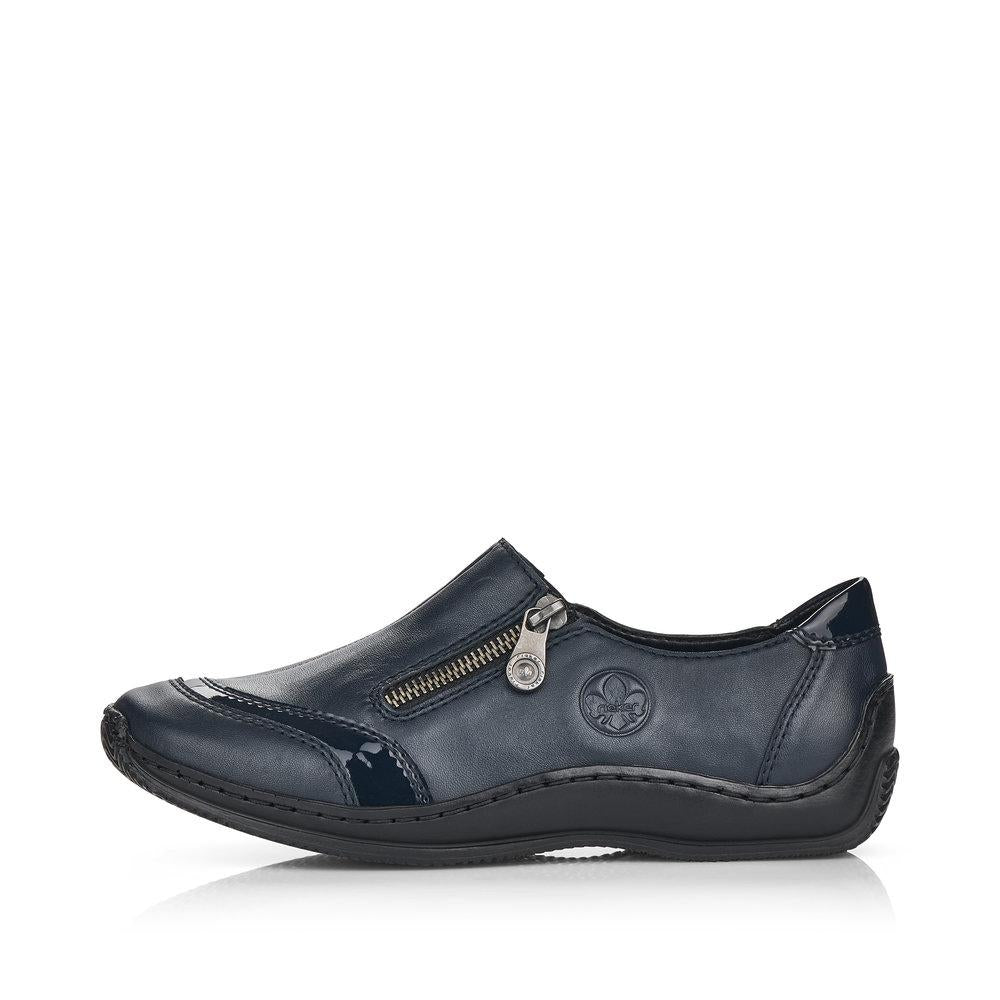 Rieker Lady's shoe with zip L1761-14 BLUE