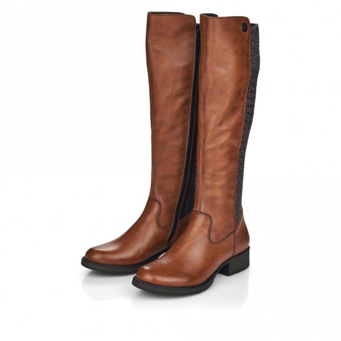 Rieker Long Riding Boot with zip Z9591-22 BROWN