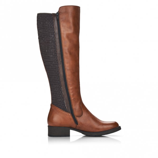 Rieker Long Riding Boot with zip Z9591-22 BROWN