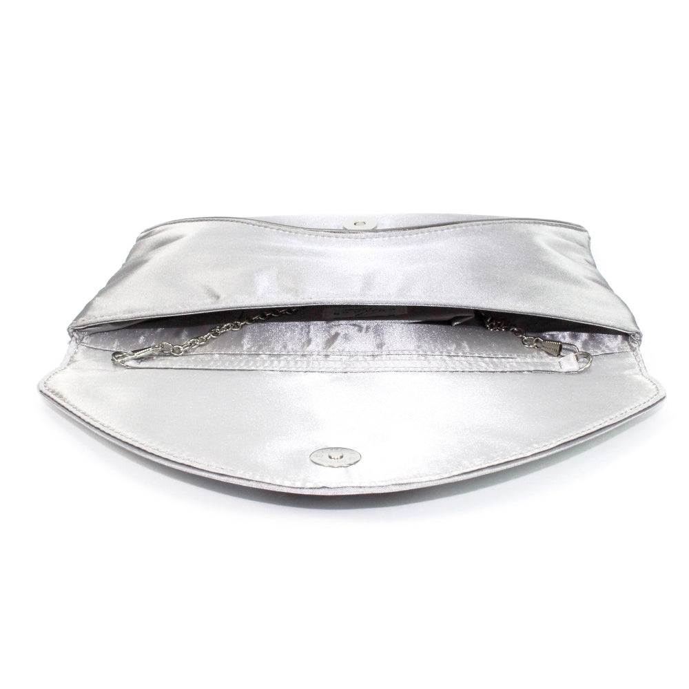 Lunar Ripley Occasion Bag Silver ZLR222 to match Ripley Silver Shoe