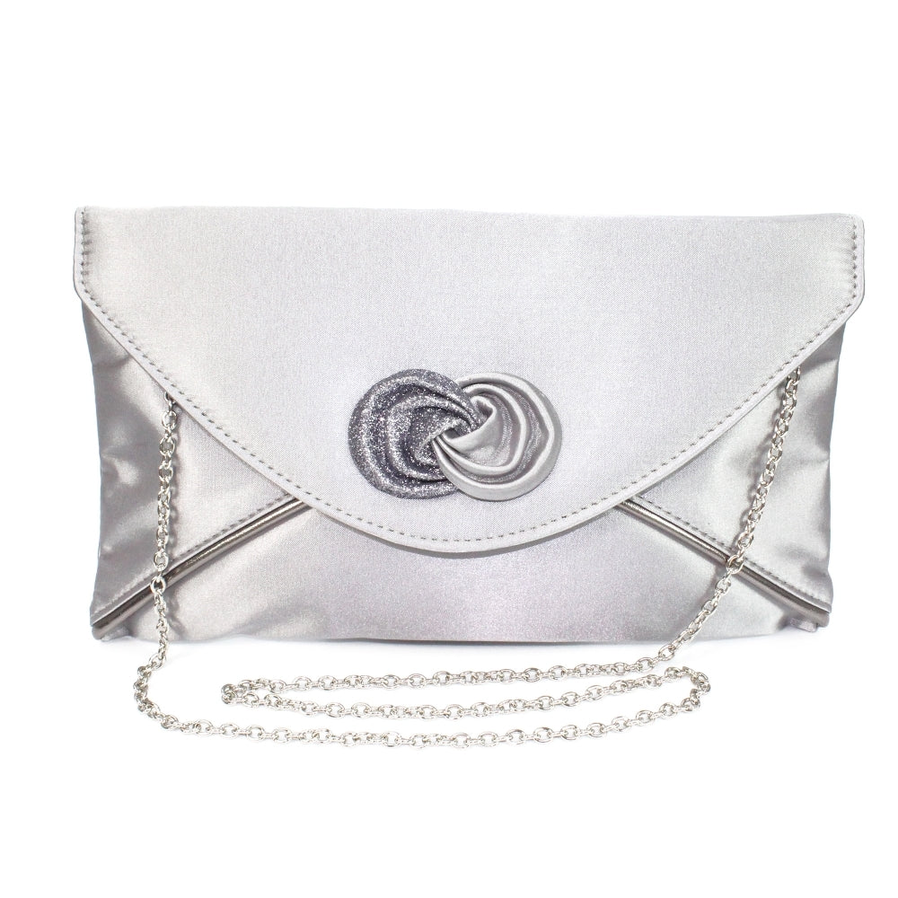 Lunar Ripley Occasion Bag Silver ZLR222 to match Ripley Silver Shoe