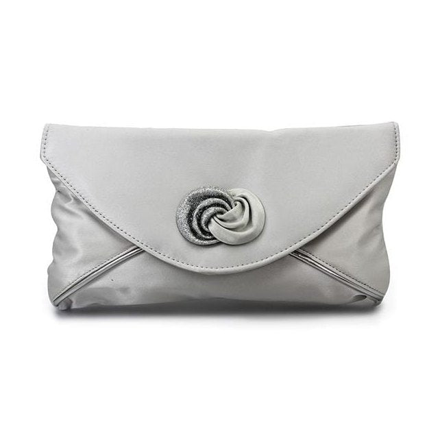 Lunar Ripley Occasion Bag Silver ZLR222 to match Ripley Silver Shoe