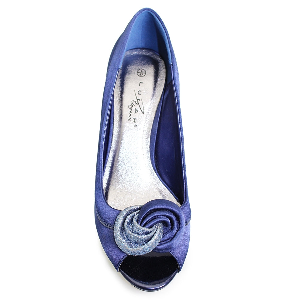 Lunar Ripley Occasion Shoe Navy Satin