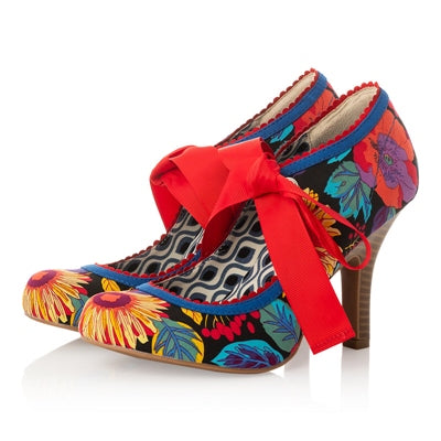 Ruby Shoo Willow BLACK BOTANICS Matching bag santiago also available