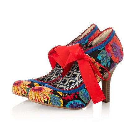 Ruby Shoo Willow BLACK BOTANICS Matching bag santiago also available