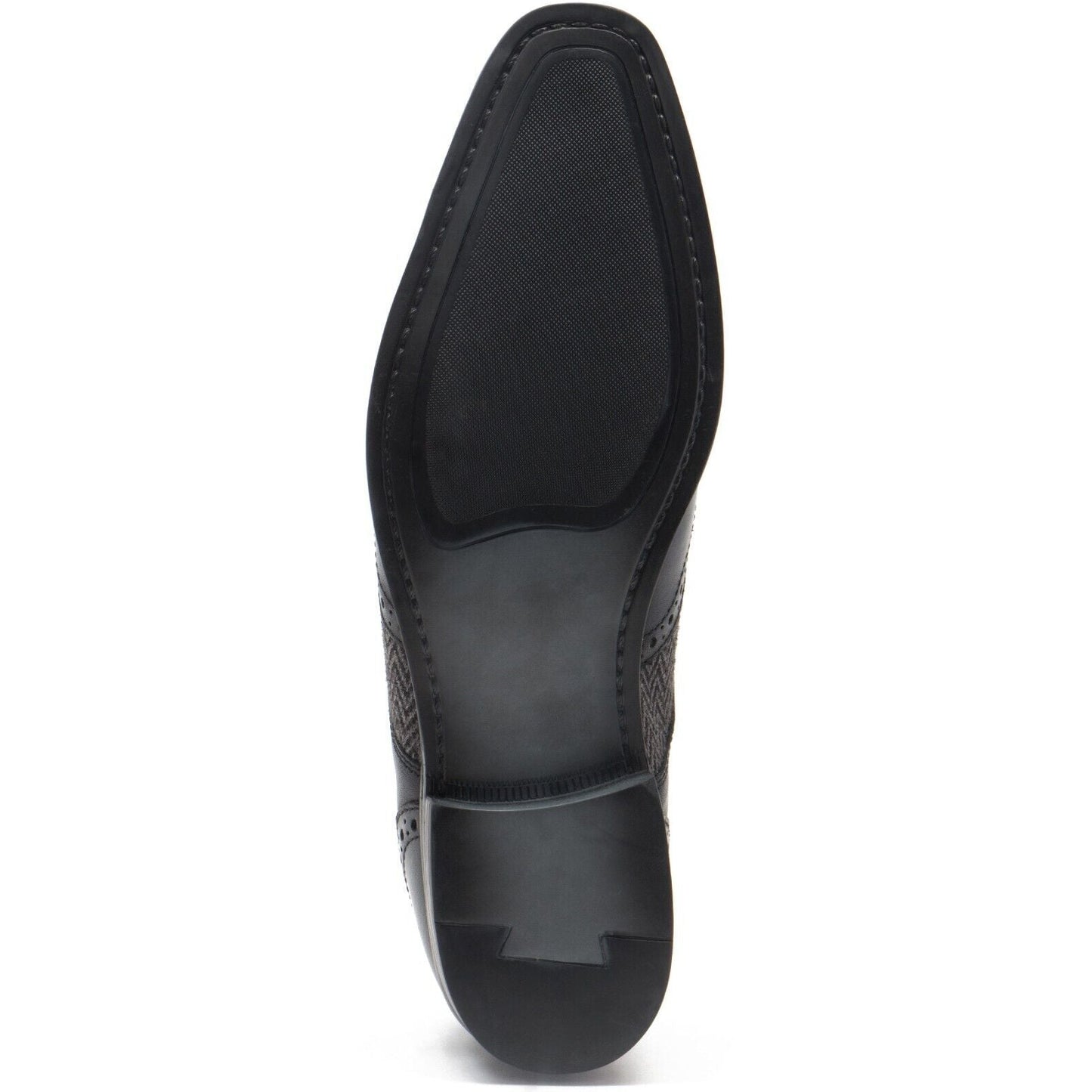 Thomas Crick Black Leather / Herringbone Brogue shoes