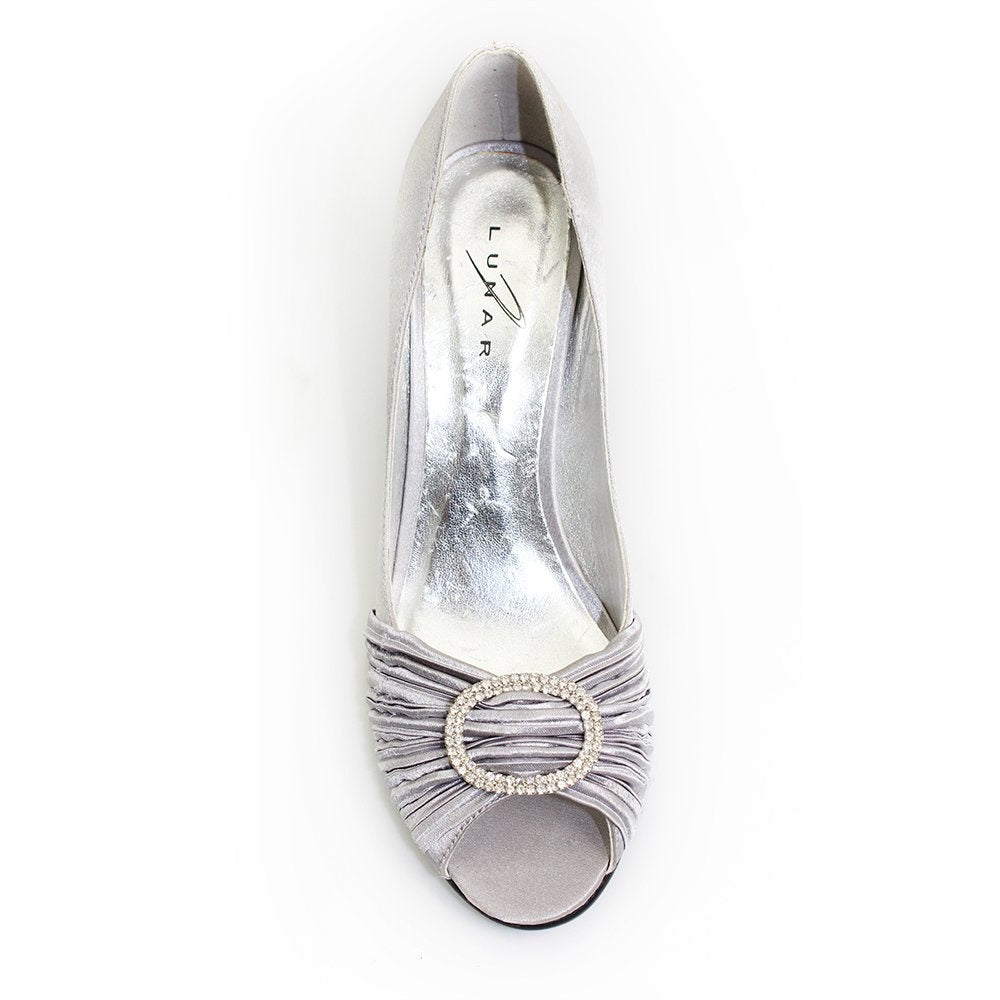Lunar Sienna Occasion Shoe Light Grey Diamanté MATCHING BAG AVAILABLE