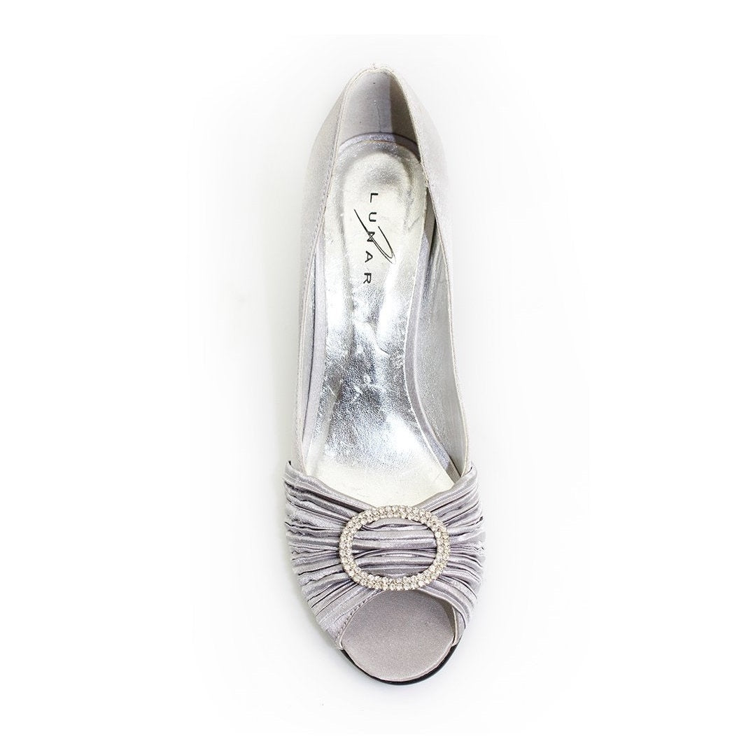 Lunar Sienna Occasion Shoe Light Grey Diamanté MATCHING BAG AVAILABLE