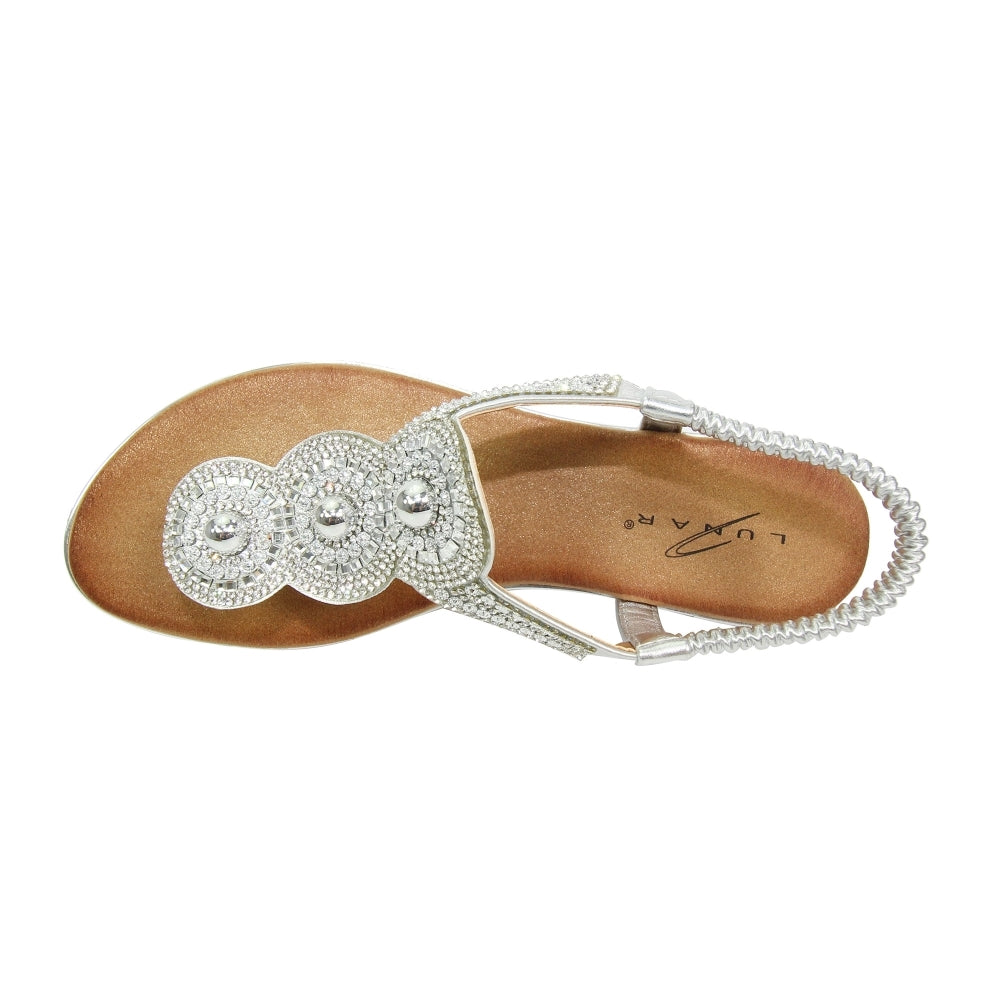 Lunar Silvia SILVER JLH203 Metalic Rhinestone Sandal