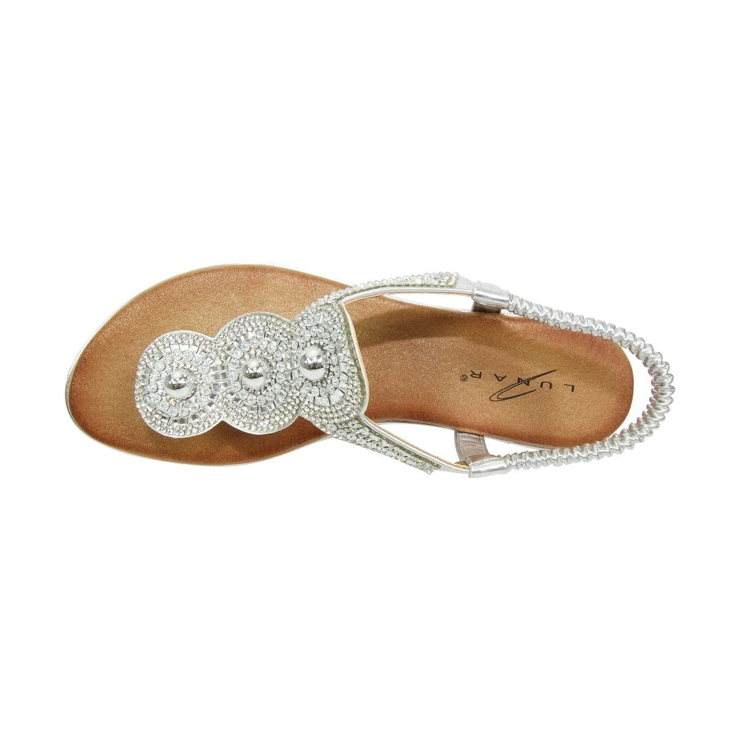Lunar Sandal Silvia SILVER JLH203 Metalic Rhinestone Sandal