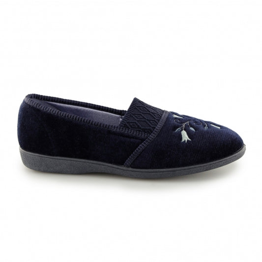Ladies Slipper by Sleepers Inez in Navy LS792C