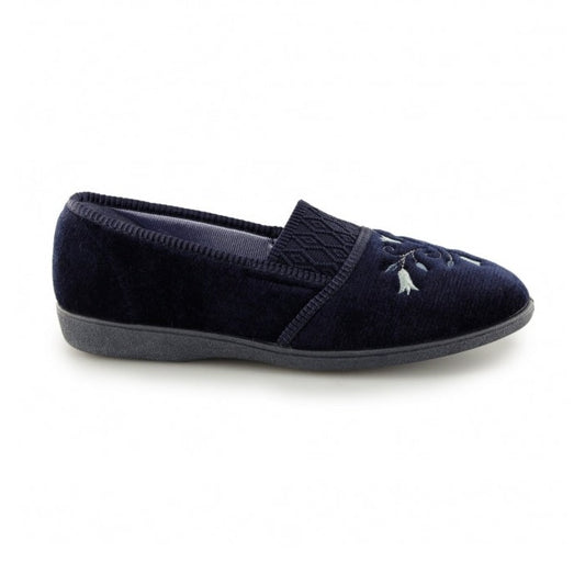 Ladies Slipper by Sleepers Inez in Navy LS792C